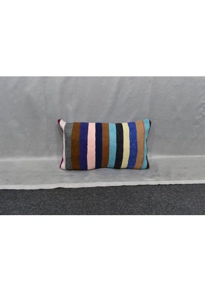 Zehra Abla Halı Yeni El Dokuma Dekoratif Lumbar Kilim Kırlent Yastık Kılıfı 6134