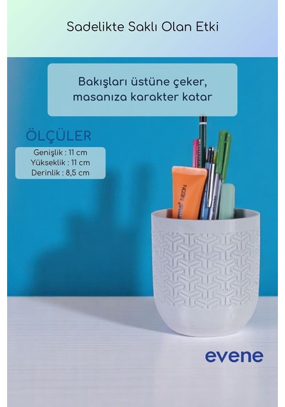 Kalemlik Masa Kalemliği Organizer Kalemlik Beyaz Renk Model 77 Çok Renkli