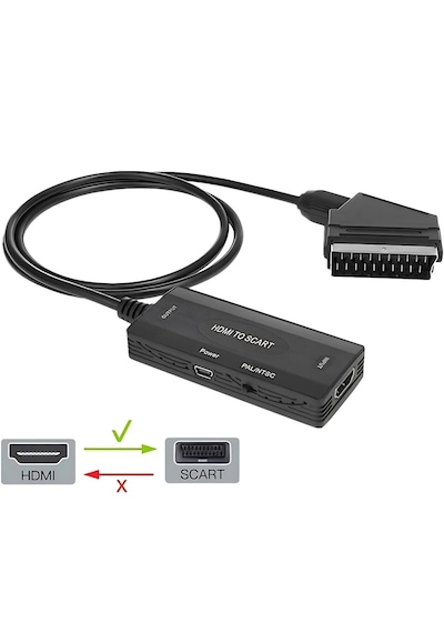 Hdmi To Scart 1080p Hd Av Video Çevirici Dönüştürücü Adaptör.