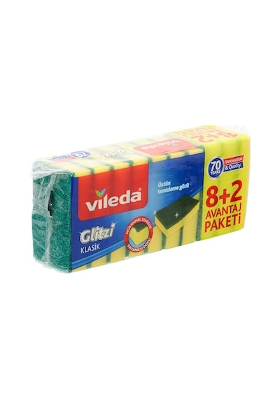 Düz Hijyenik Bulaşık Süngeri 8 2'li Promosyon Paket Yeşil