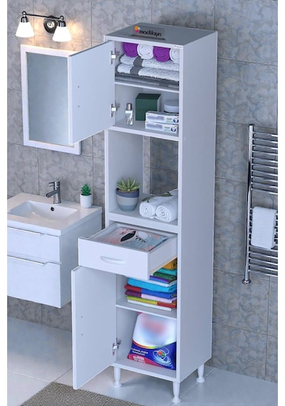 Eliusta Leno Tek Kapaklı 35 Cm Düzenleyici Dolap Banyo/mutfak Dolabı 35x173x32,5 Cm Beyaz Dolap Beyaz Eliusta Leno Tek Kapaklı 35 Cm Düzenleyici Dolap Banyo/mutfak Dolabı 35x173x32,5 Cm Beyaz Dolap Beyaz