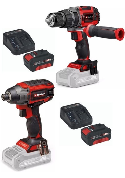 Einhell TP-CD/60 Li-i Bl Matkap + TP-CI 18/220 Li Bl Vidalama 2x4.0AH Kömürsüz Darbeli Set
