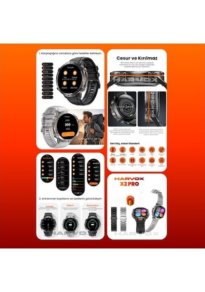 Harvox Watch X2 Pro Akıllı Saat Apple İphone Ve Android Tüm Telefonlara Uyumlu Siyah