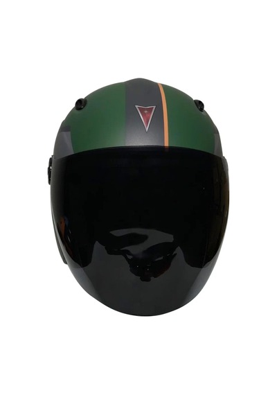 Motoanl Motosiklet Cargo Yarım Cam Ce Sertifikalı Abs Material Kapalı Kask Yeşil