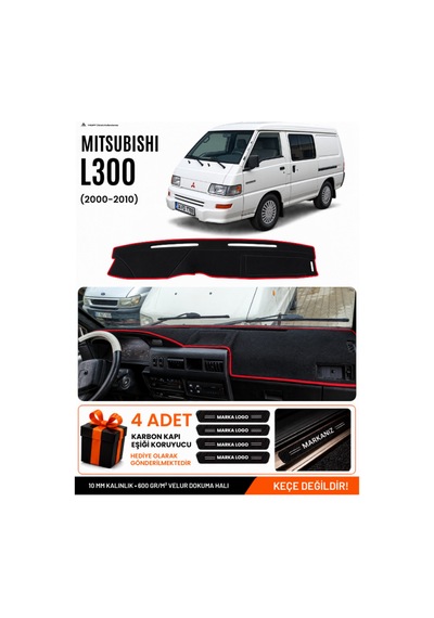 Mıtsubıshı L300 2000-2010 Uyumlu Torpido Örtüsü, Torpido Kılıfı - Siyah Kırmızı