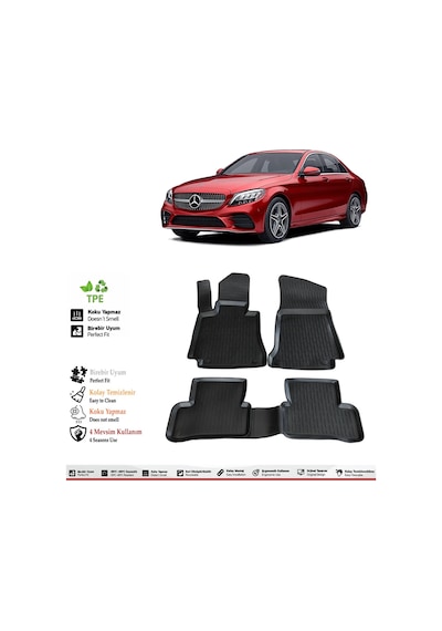 Mercedes C Serisi W205 2020 Model 4d Ekstra Havuzlu Paspas