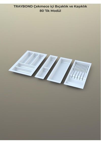 Tify Çekmece Içi Kaşıklık Ve Bıçaklık Düzenleyici Beyaz, 74x48 Yandan Ve Boydan 4cm Kesilebilir Diğer