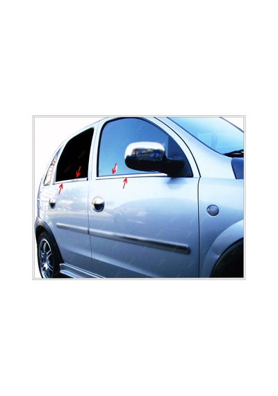 Famsotomotiv Opel Corsa C Krom Cam Çıtası 4 Prç. 2000-2006 P. Çelik