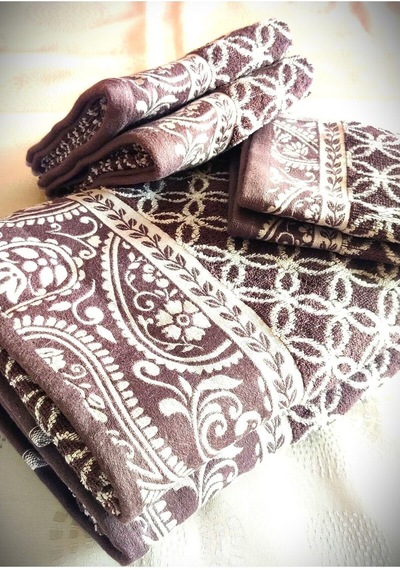Hediyelik, Çeyizlik , İhraç Fazlası Özel Üretim Bukle Cotton Banyo-mutfak Havlu Seti 6'lı Set Mürdüm