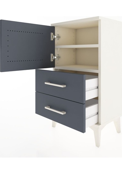 Arges Komodin 2 Raflı Tek Çekmeceli Tek Kapaklı 44x30x80 Ayta... Aytaşı