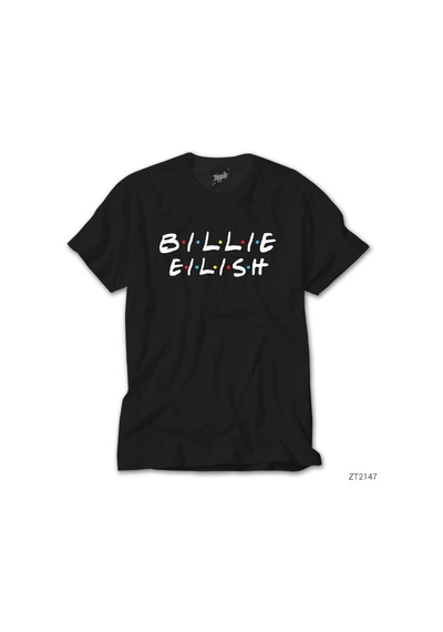 Billie Eilish Friends Siyah Tişört Siyah