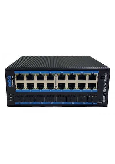 CLR-IES-L1624P Endüstriyel POE Switch 16 Gigabit RJ45 POE + 8 Gigabit SFP Yönetilebilir