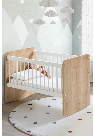 BW1011 - Sallanır Sabitlenir Pratik Sepet Bebek Beşik Ahşap 50x90 Beyaz