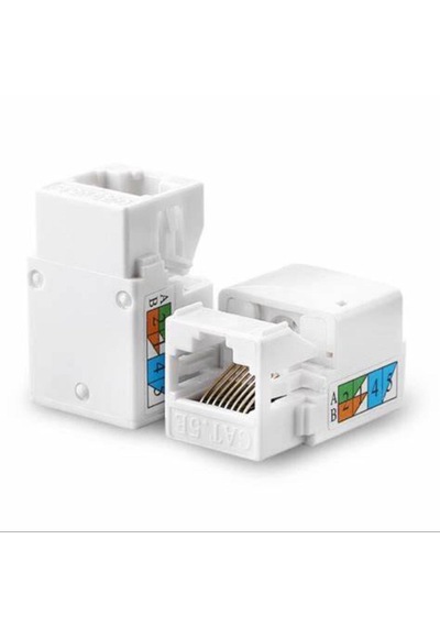 10 Lu Paket Cat6 Utp 180 Derece Keystone Jack Beyaz Panel Tipi Çakma Modülü