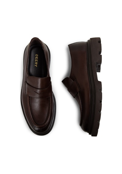 Deery Hakiki Deri Kahverengi Erkek Loafer Ayakkabı - 01980mkhve01 Kahverengi