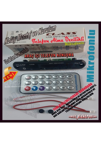 Fiat Doblo Bluetoothlu Oto Teyp Usb Sd Çevirici Aux Kumandalı 12V