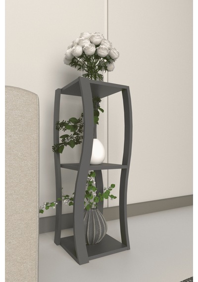 Lavellan Arin Çok Katlı Dekoratif Çiçeklik - 3 Katlı Ahşap Saksılık Köşe Standı 91910169