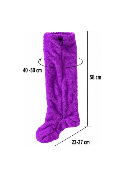 Mulberry Wellsoft Peluş Diz Üstü Ev Çorabı Uzun Çorap Mor