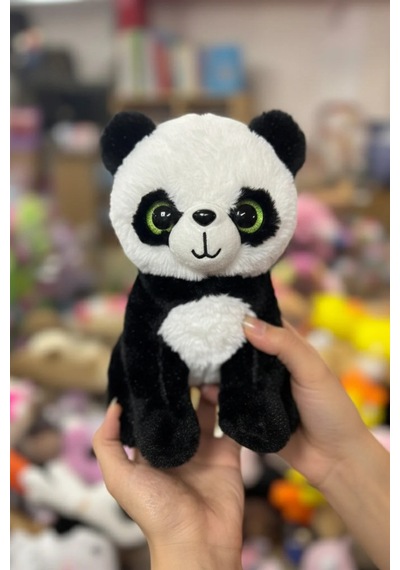 Kalpli Kedi Peluş Oyuncak 25 Cm İri Gözlü - Sevimli Zürafa Desenli, Yumuşacık Yüksek Kaliteli Açık Kum Rengi