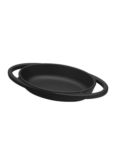 Lava Döküm Oval Sahan Döküm Demir Yekpare Çift Kulplu Ölçü 15x10cm.