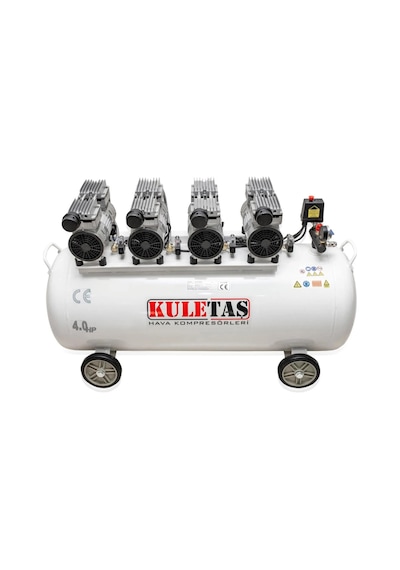 Kuletaş 200 Litre Dört Motorlu 4 Hp Hava Kompresörü Yağsız Sessiz