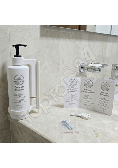Şampuan Şişesi Duvar Tipi Tekli 400 Ml Beyaz - 5 Adet