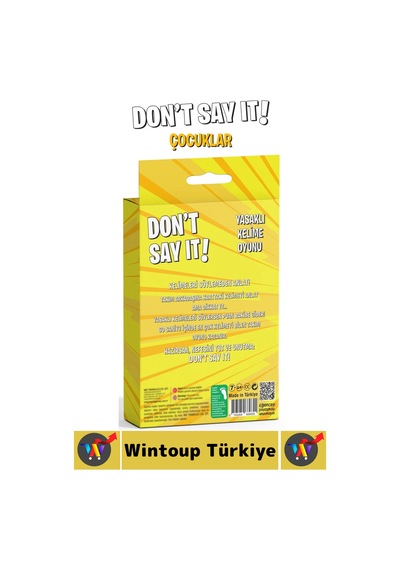 Eğitici Konsantrasyon Dikkat Zeka Gelişimi Eğlenceli Vakit Geçirme Kart Oyunu Don't Say It-çocuklar