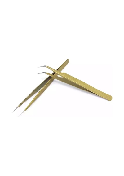 Ellea Nail 2'li Profesyonel Gold İpek Kirpik Cımbız Seti