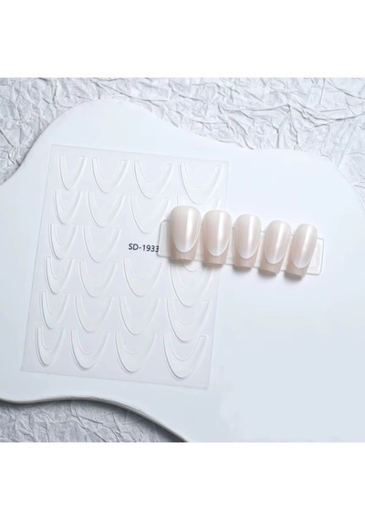 Ombre Efekt French Tırnak Sticker Beyaz Nail Art Sd-1933