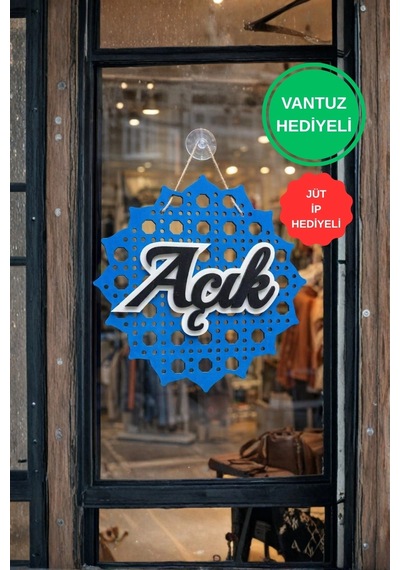 Rattan 5 Katmanlı Model Açık-kapalı Tabelası - Saks