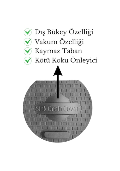 Lavabo Kötü Koku Giderici Önleyici Silikon Mat Sızdırmaz Lavabo Tıkacı Lavabo Tıpası Evye Kapağı Gri