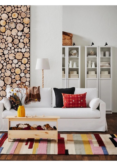 Ikea Beyaz Lüks Kanepe - 3'lü Kanepe