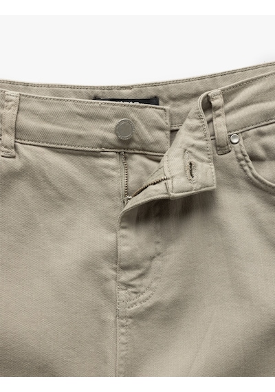 Koton Pamuklu Straight Fit Gabardin Pantolon Gri 5sam40098hw Gri