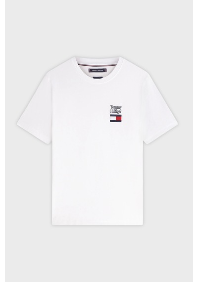 Tommy Hilfiger Erkek T Shirt Mw0mw42367 Ybr Beyaz Beyaz