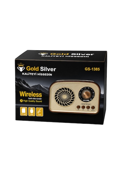 Gold Silver Gs-1385 Nostaljik Tasarım Bluetooth Kablosuz Hoparlör