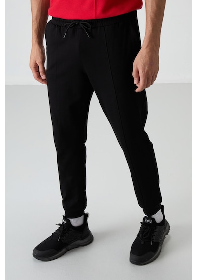 Tommy Life Siyah Pamuklu Yumuşak Dokulu Comfort Fit Nakışlı Erkek Jogger - 82123 Siyah