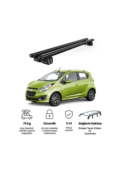 Pençe Chevrolet Spark 2010-2015 Uyumlu Siyah Ara Atkı 109cm Port Bagaj Tavan Barı