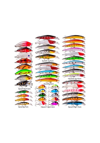 Ximistore9 48'li Karışık Abs Plastik Balık Yemleri Seti - Kutulu Ambalajlı Olta Takımı