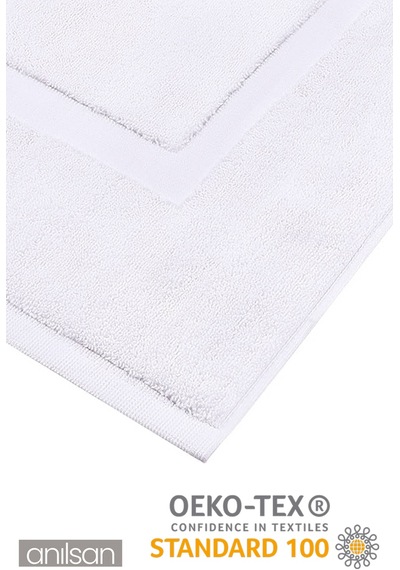 2'li Beyaz Ayak Havlusu - 50x70 Cm, 245 Gr, %100 Pamuk, Spa Ve Otel Banyo Paspası, Günlük Kullanıma Uygun Beyaz