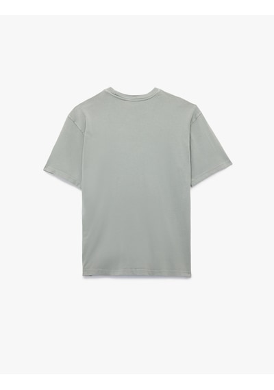 Koton Kısa Kollu Bisiklet Yaka Pamuklu Oversize Tişört Gri 6wak50114ek Gri
