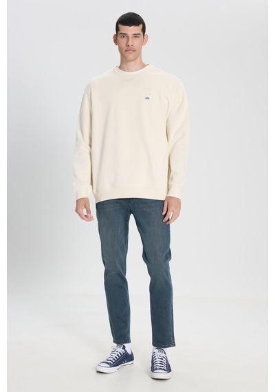 Wrangler Erkek Regular Fit Normal Kesim Pamuk Bisiklet Yaka Şardonlu Sweatshirt - L81ıry Beyaz