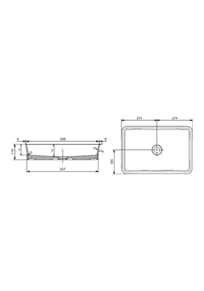 Bocchi Slim Line Dikdörtgen Lavabo 55 x 38 CM Parlak Siyah