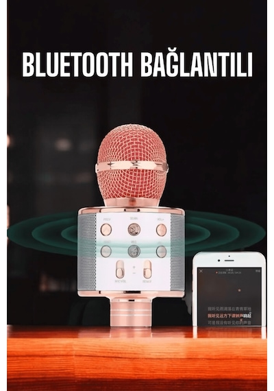 Kablosuz Bluetooth Karaoke Mikrofon Usb Ve Aux Girişli, Yüksek Ses Kalitesi Krgltgsk1eksckeapg9