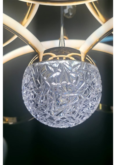 Fuzon Orkide Rose Gold Kaplama Led Avize Büyük Salon Avize 3 Renk Kumandalı Avize Rose Gold