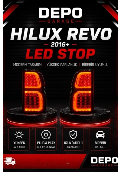 Toyota Hilux Revo 2016 Sonrası Uyumlu Smoke Led Stop Kolay Montaj Yüksek Parlaklık
