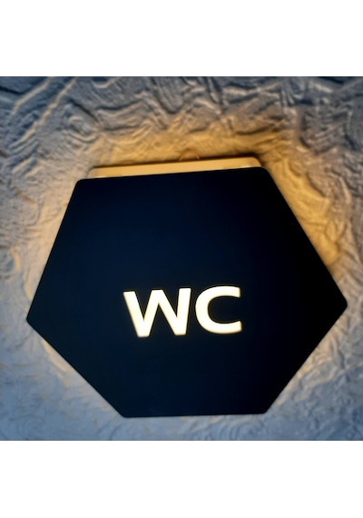 Black Honeycomb Serisi Işıklı Wc Yönlendirme Tabelası