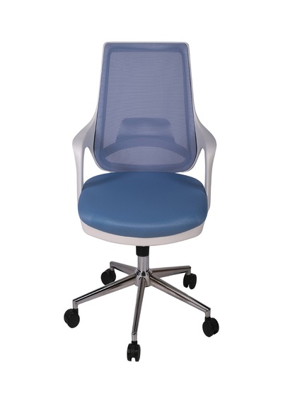 Ofisbazaar Buya Beyaz Fileli Çalışma Koltuğu Ergonomik Şef Ve Toplantı Koltuğu Açık Mavi Mavi