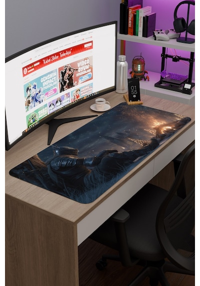 Dark Souls Kaymaz Dikişli Kauçuk Oyuncu Mousepad V5 - 90x40 Xxl Gaming Mouse Pad Fare Altlığı