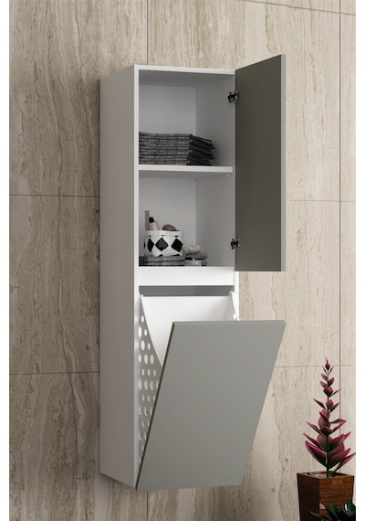 Çiğdem 80+35 Cm Beyaz-inox Balon Mdf Seramik Lavabolu Sepetli Asma Banyo Dolabı Takımı Beyaz - Inox Çiğdem 80+35 Cm Beyaz-inox Balon Mdf Seramik Lavabolu Sepetli Asma Banyo Dolabı Takımı Beyaz - Inox