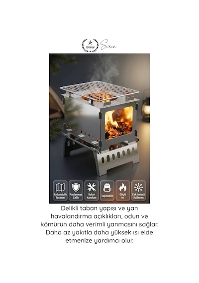 Kampocağı Ateş Çukuru Paslanmaz Çelik Kamp Ocağı Katlanır Taşınabilir Outdoor Izgara Bushcraft Pikn Diğer